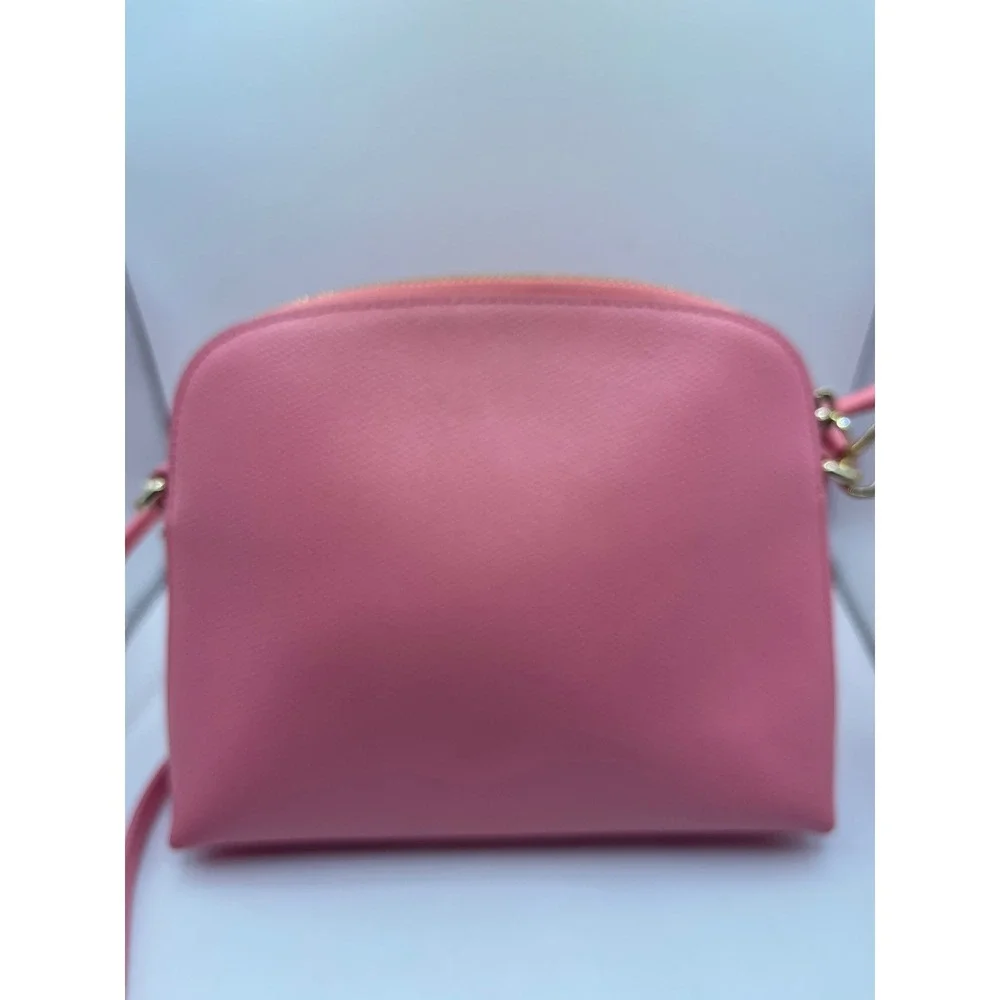 Furla‎ Pink Leather Dome Crossbody Bag Gold Tone Hardware Adjustable Strap